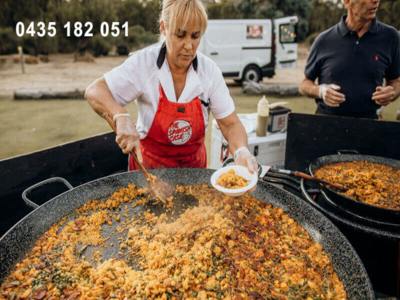 mobile Spanish paella cheap food catering hire Perth