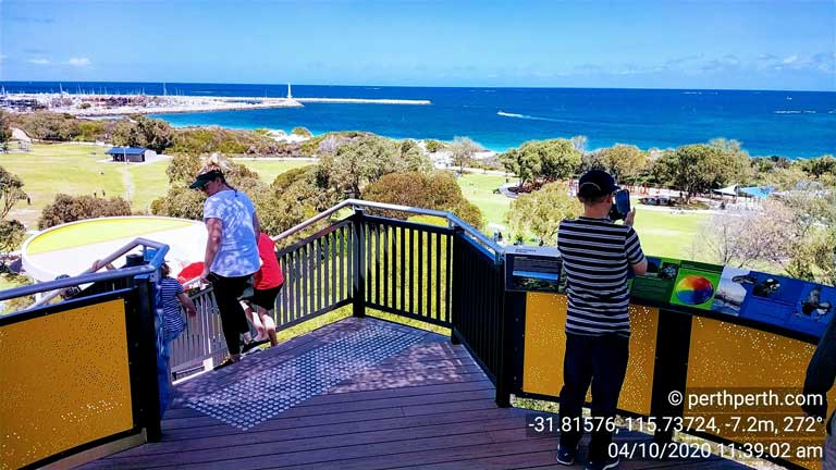 Ladder hill climb for view of Hillary's Boat Harbour from Whitfords tower.