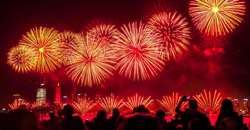 Australia Day Skyworks fireworks Perth Swan River.